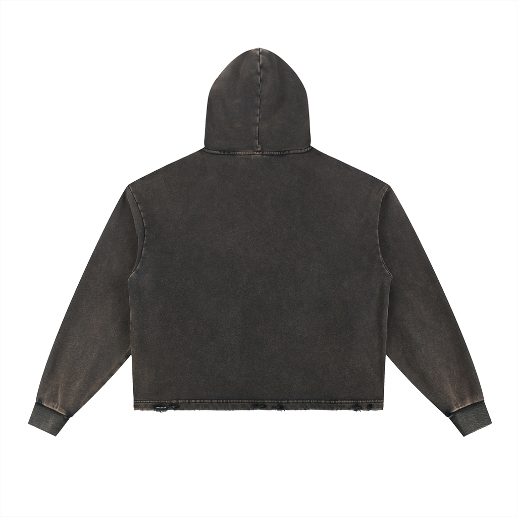 Vintage Washed Frayed-Hem Hood,Unisex Hoodie,Vintage washed hoodie
