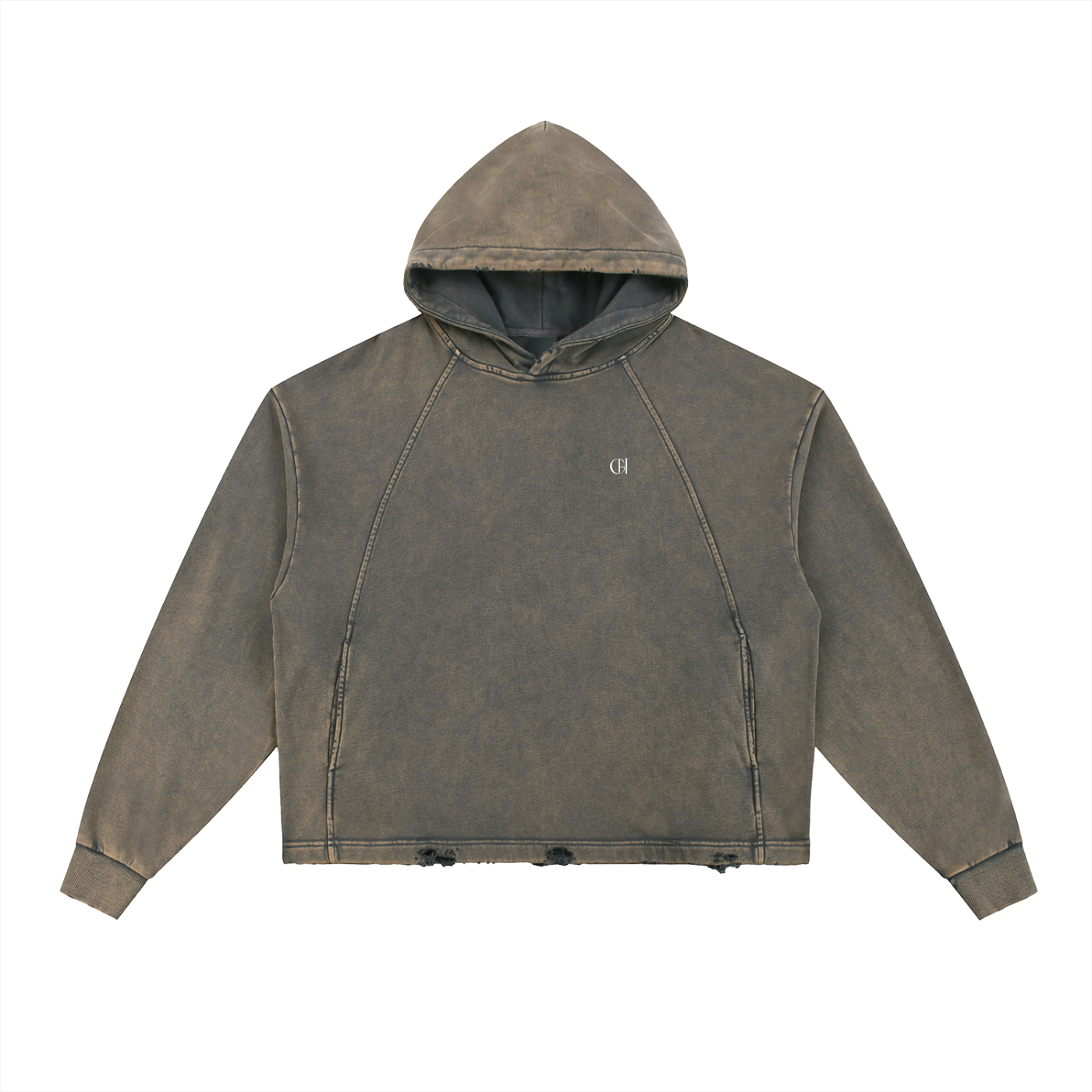 Vintage Washed Frayed-Hem Hood,Unisex Hoodie,Vintage washed hoodie