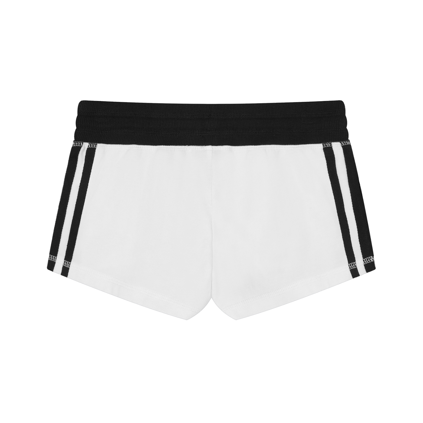 Women's White Contrast Stripe Track Shorts