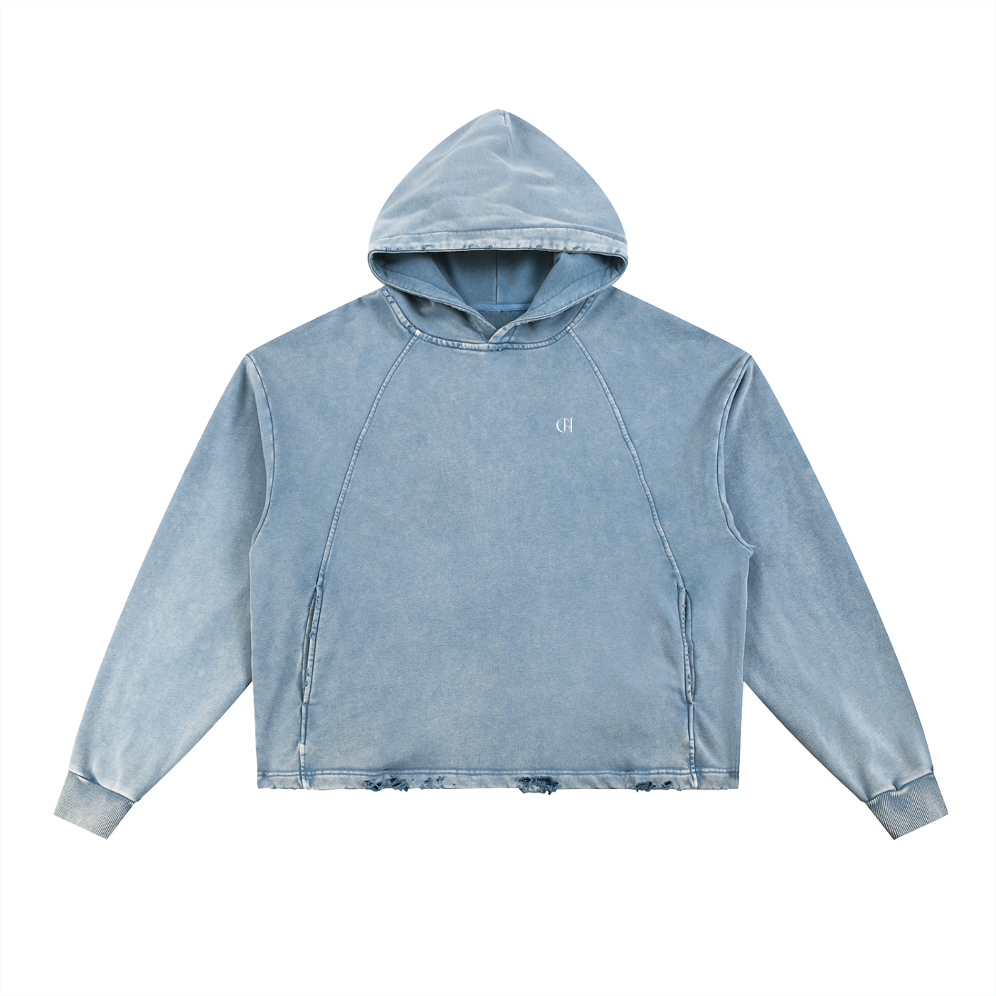 Vintage Washed Frayed-Hem Hood,Unisex Hoodie,Vintage washed hoodie