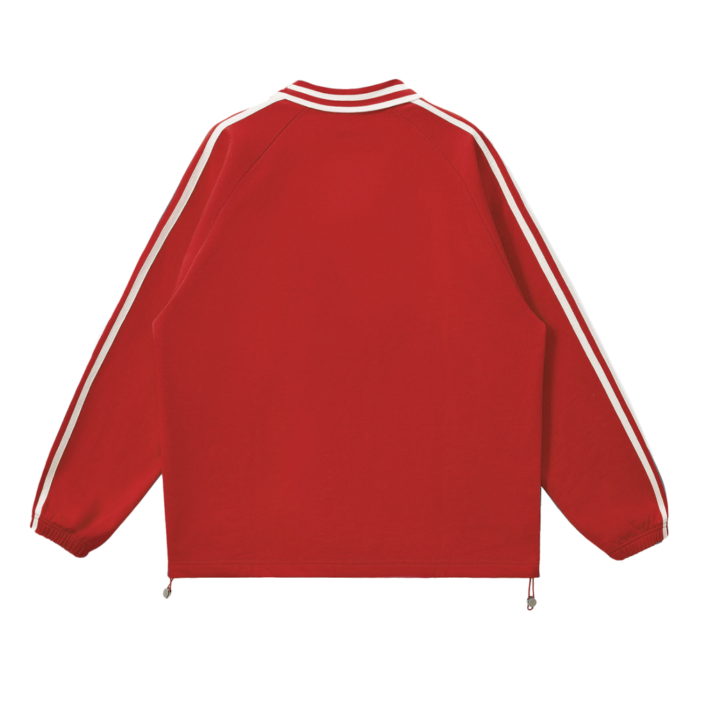 Unisex Collar striped sweatshi