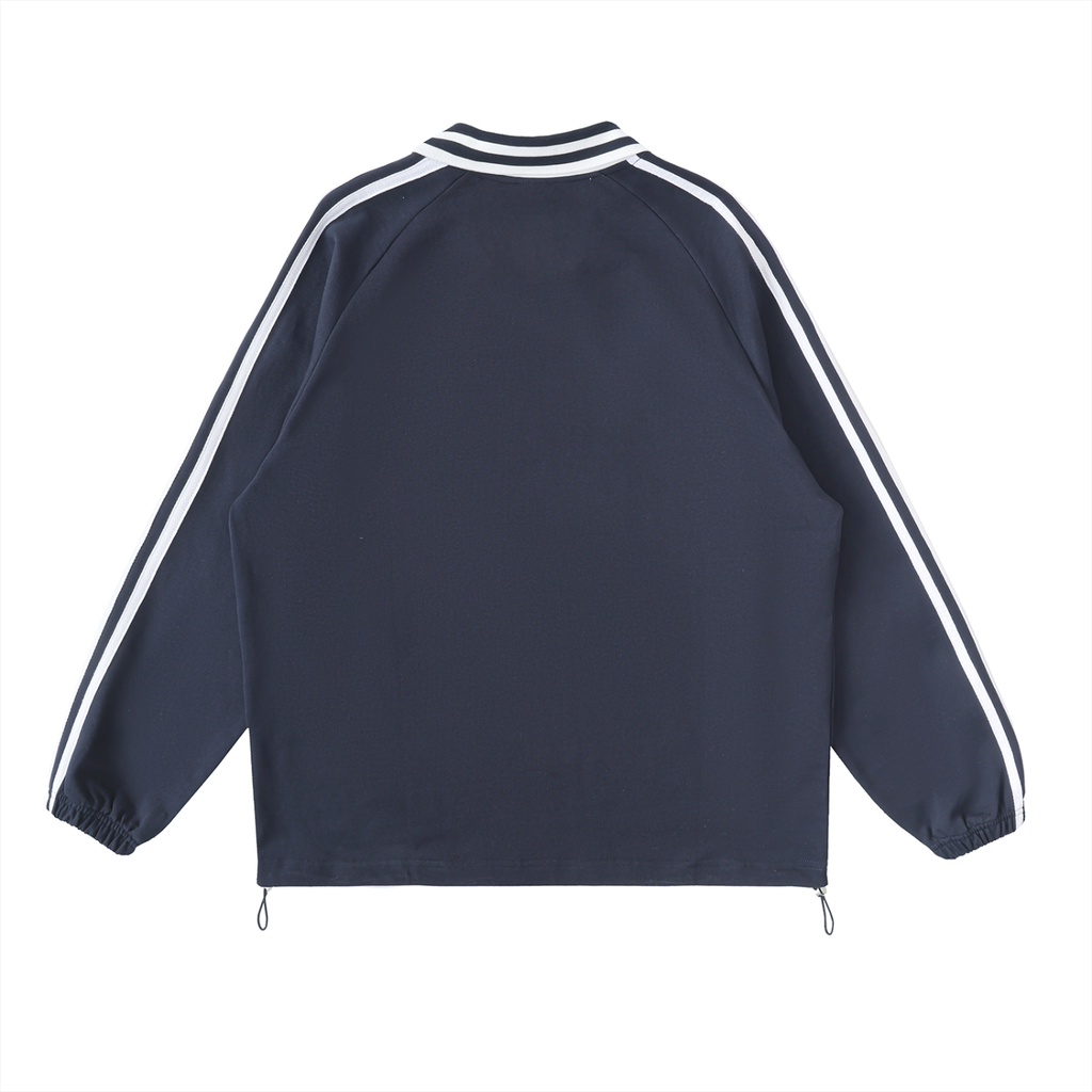 Unisex Collar striped sweatshi