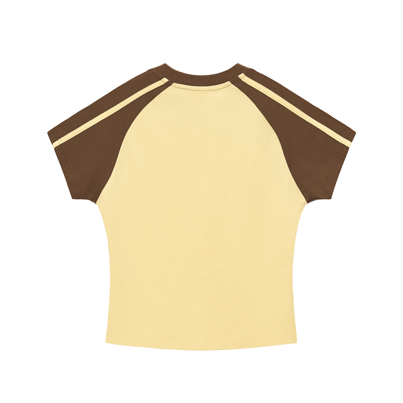 Yellow Contrast Stripes Bodycon Raglan  Sleeve T-Shirt