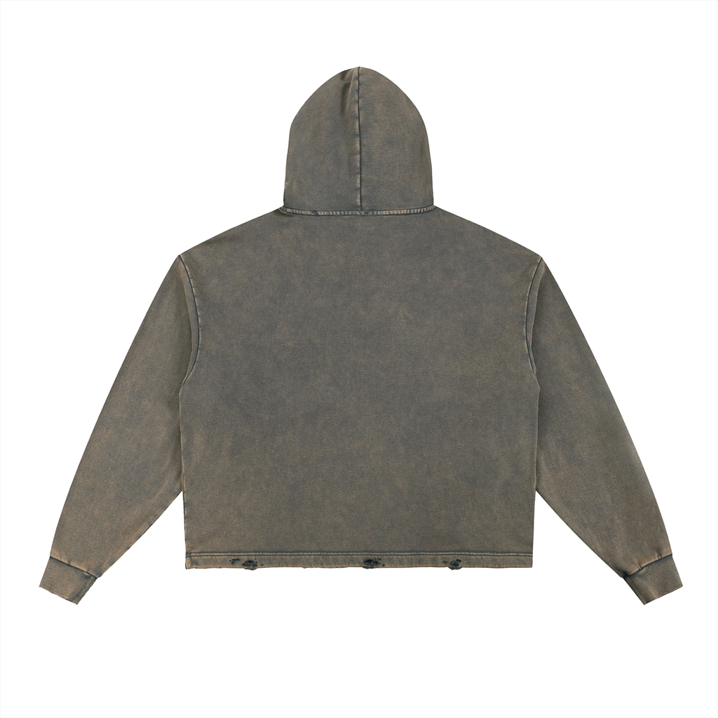 Vintage Washed Frayed-Hem Hood,Unisex Hoodie,Vintage washed hoodie