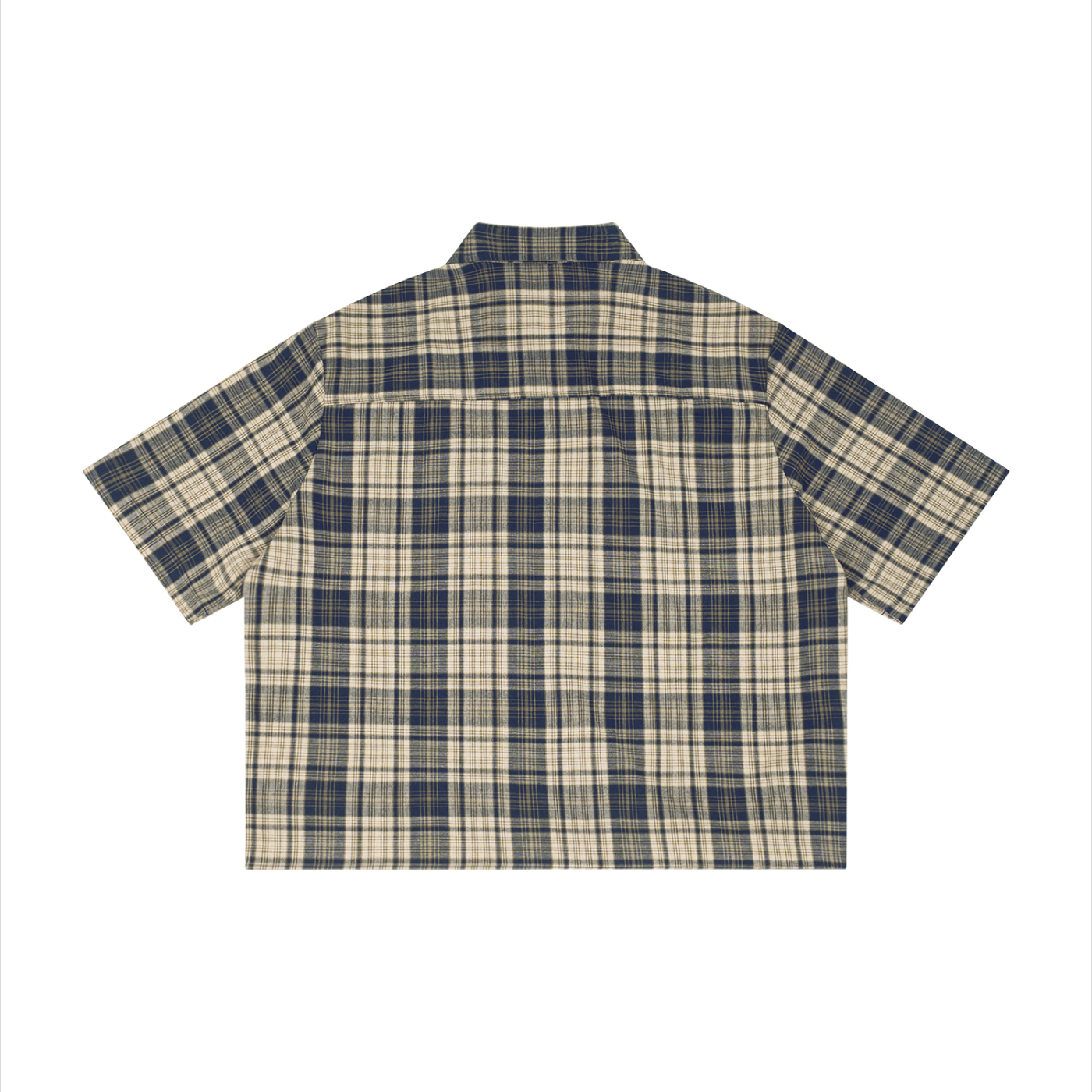 Plaid Sleeve Shirt ,Boxy Short Sleeve Shirt