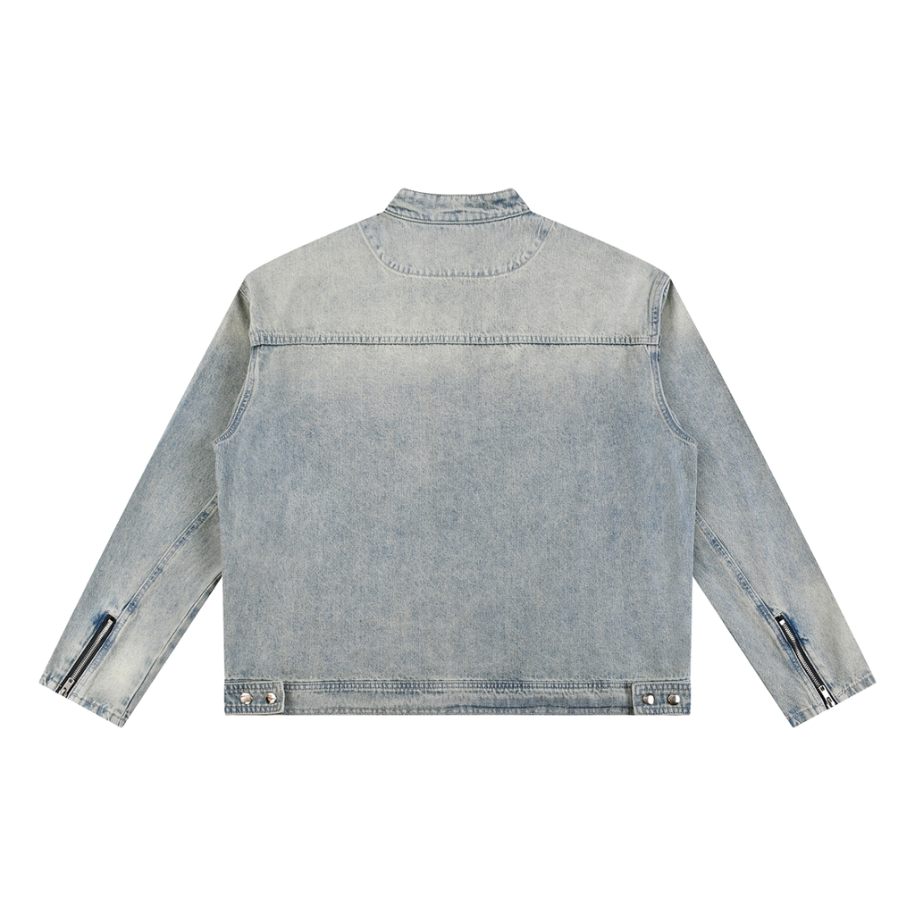 Vintage Wash Denim Jacket,Unisex Denim Jacket 
