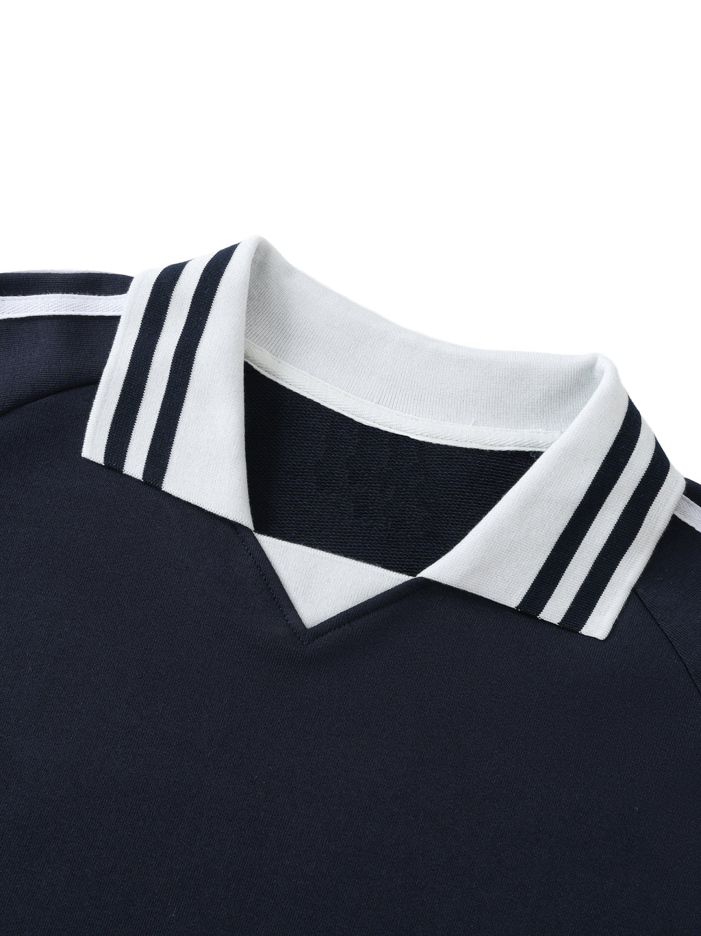 Unisex Collar striped sweatshi