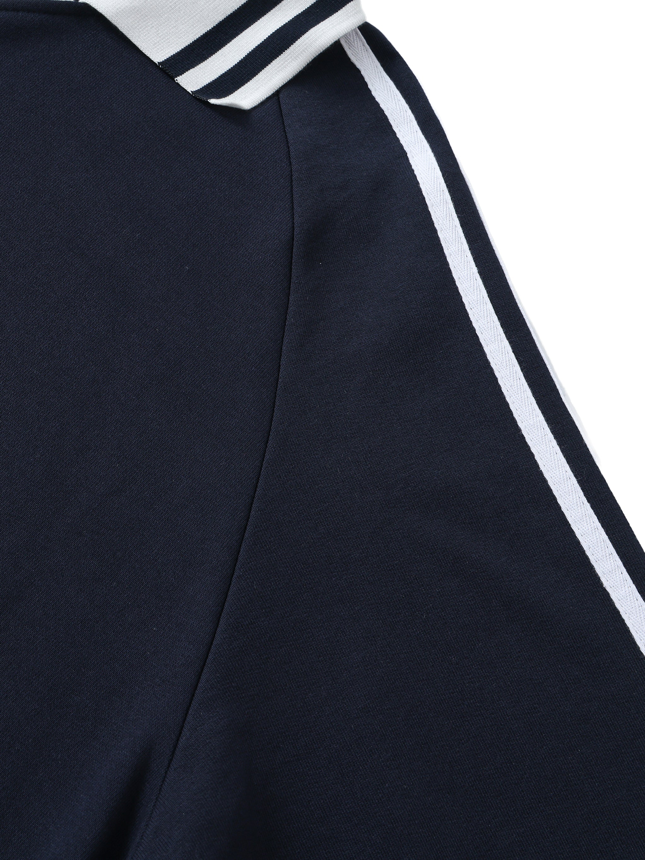 Unisex Collar striped sweatshi