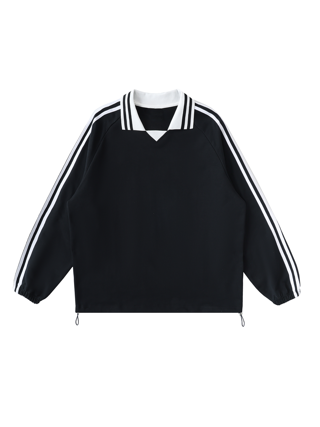 Unisex Collar striped sweatshi