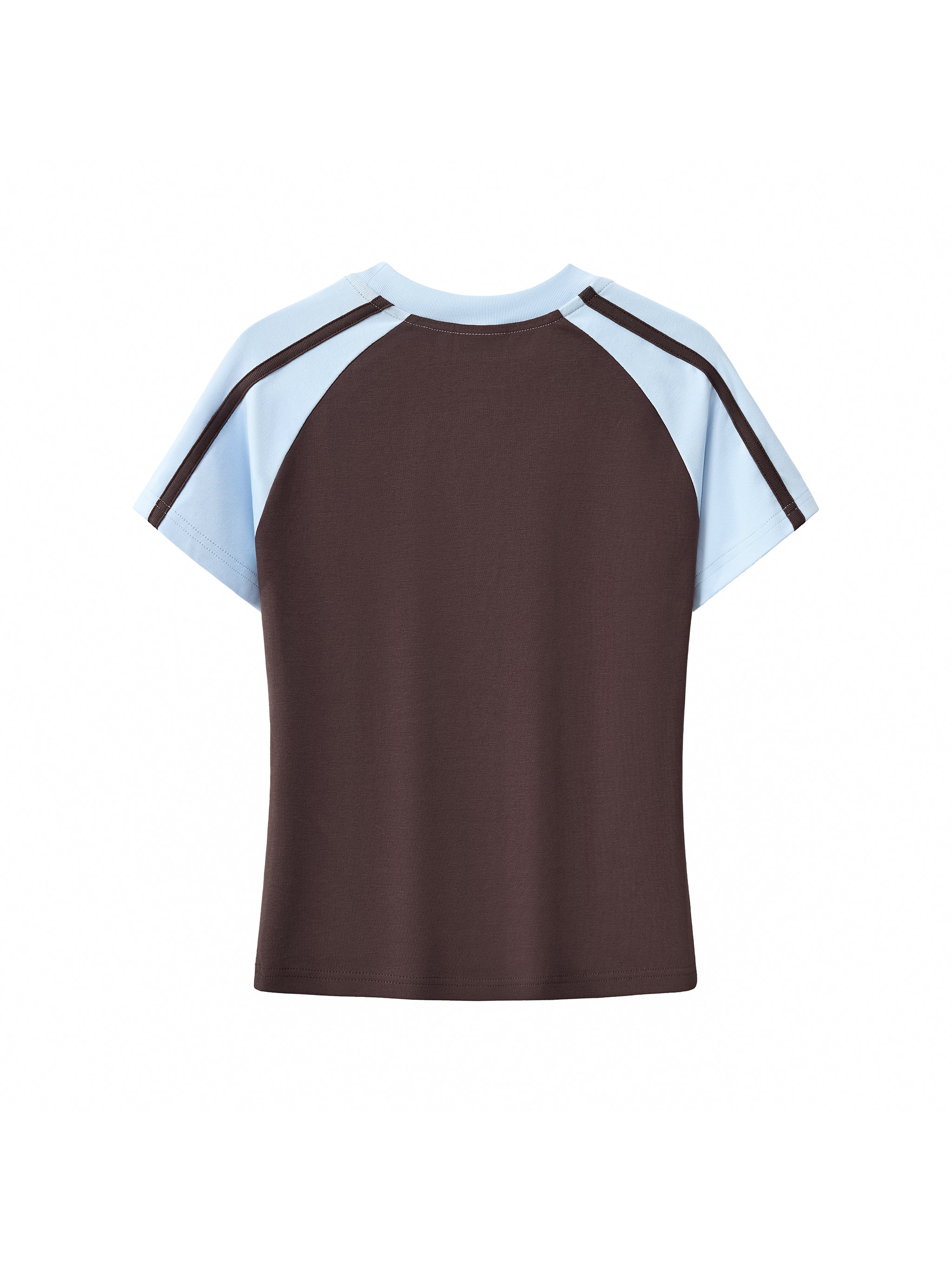 Grey Contrast Stripes Bodycon Raglan  Sleeve T-Shirt