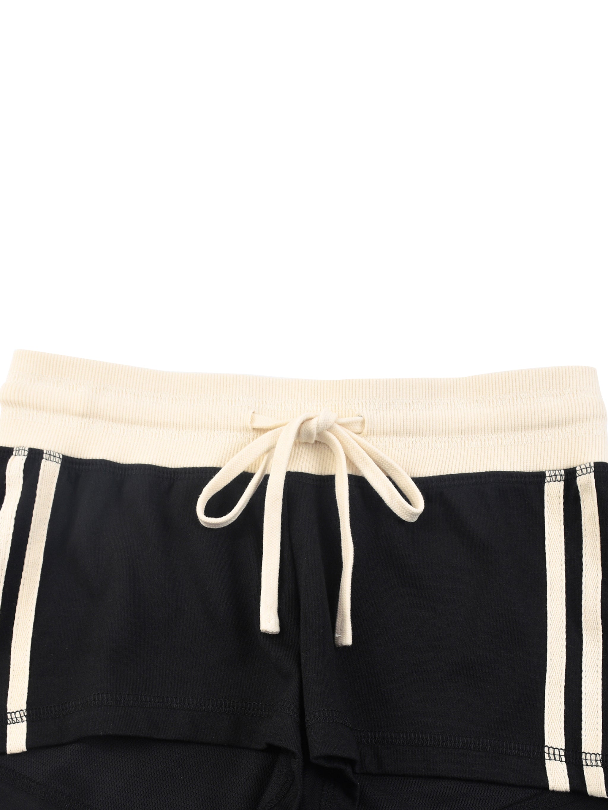 Women's White Contrast Stripe Track Shorts