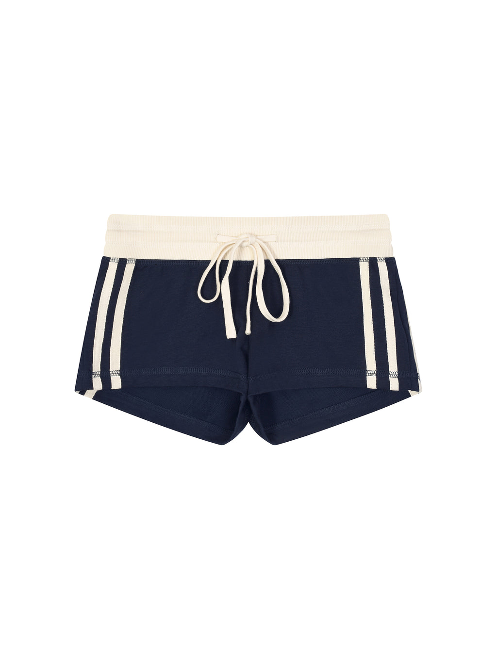 Women's White Contrast Stripe Track Shorts