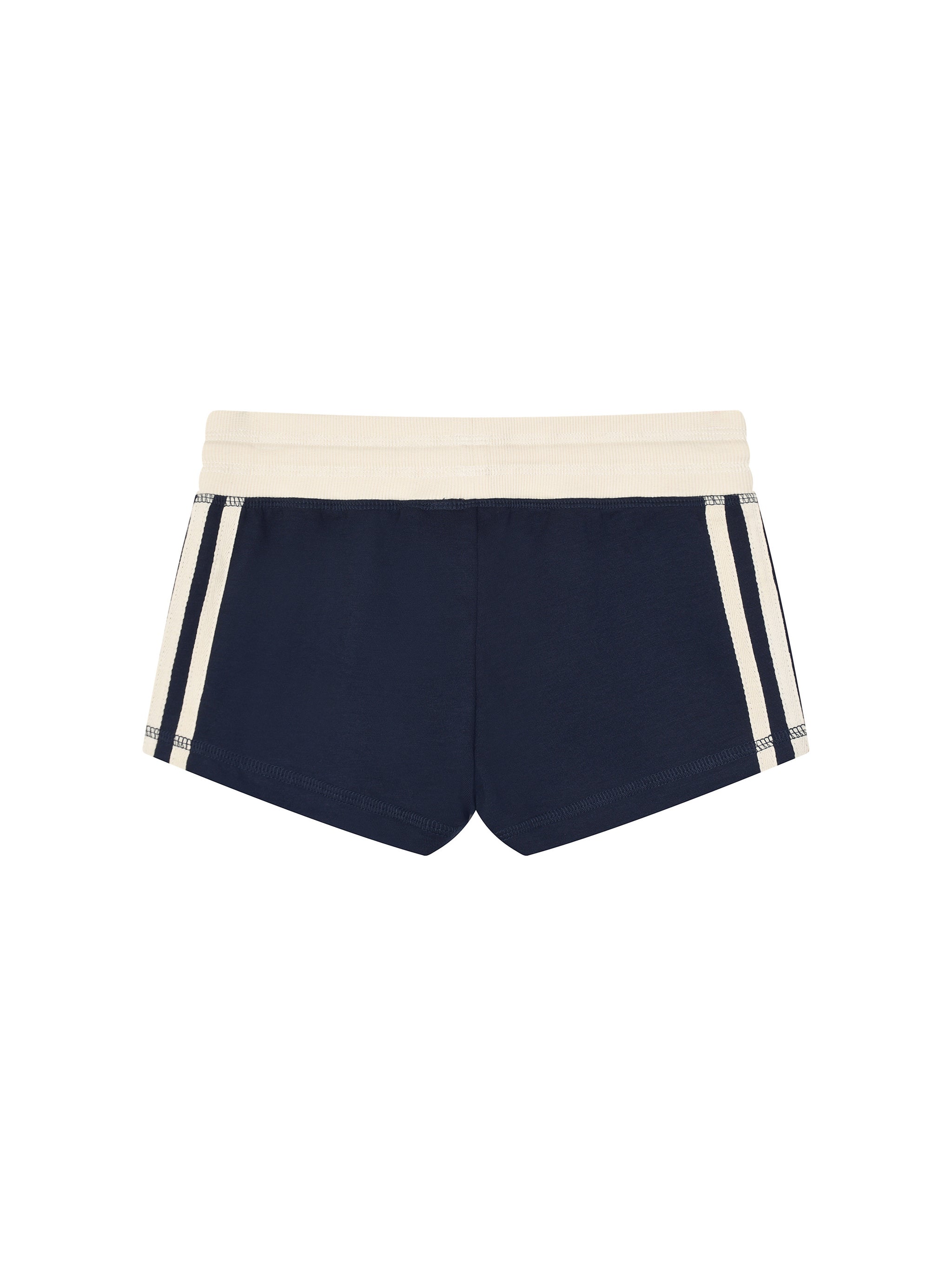 Women's White Contrast Stripe Track Shorts