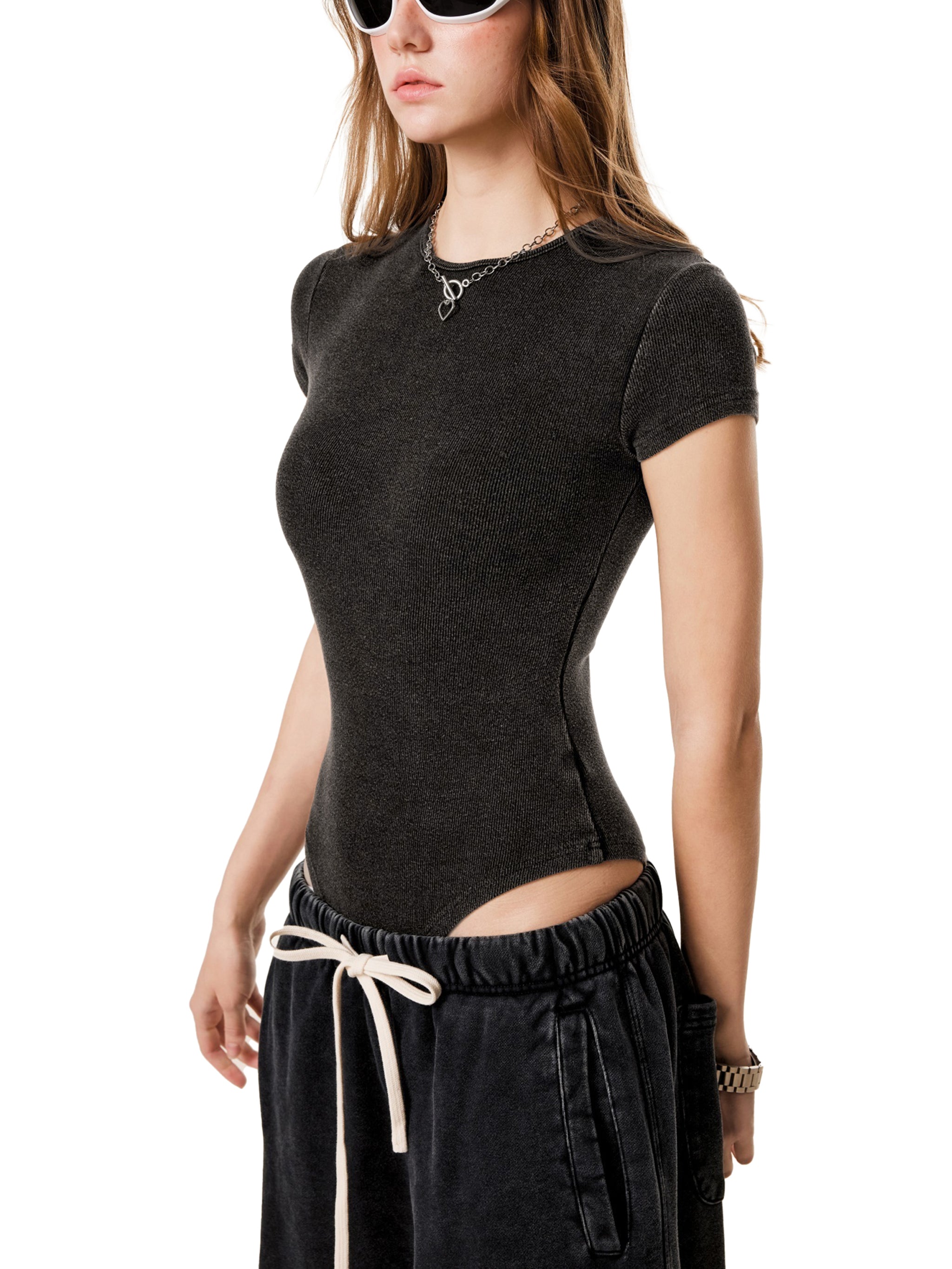 Women’s bodysuit,Mineral wash bodysuit
