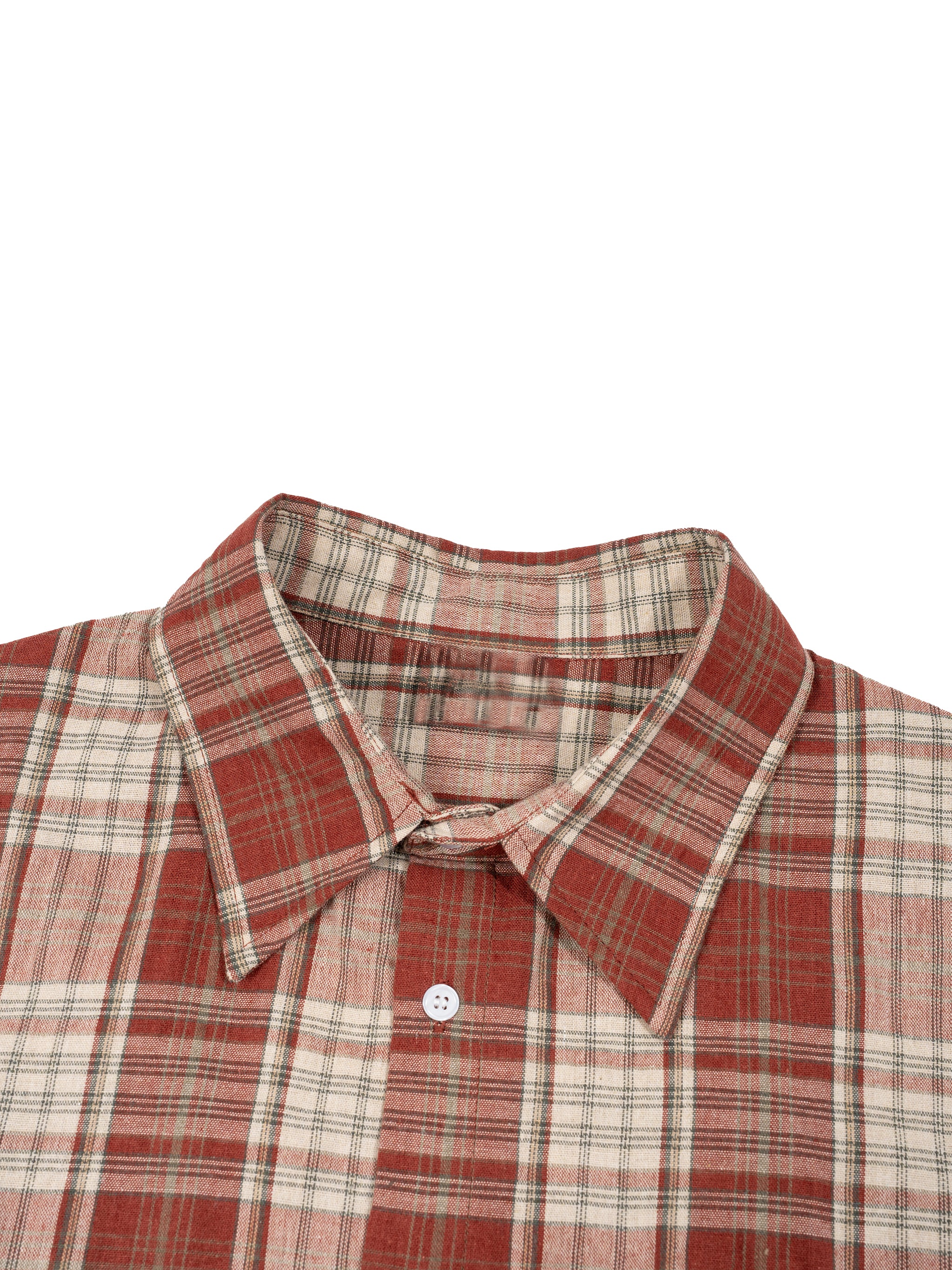 Plaid Sleeve Shirt ,Boxy Short Sleeve Shirt